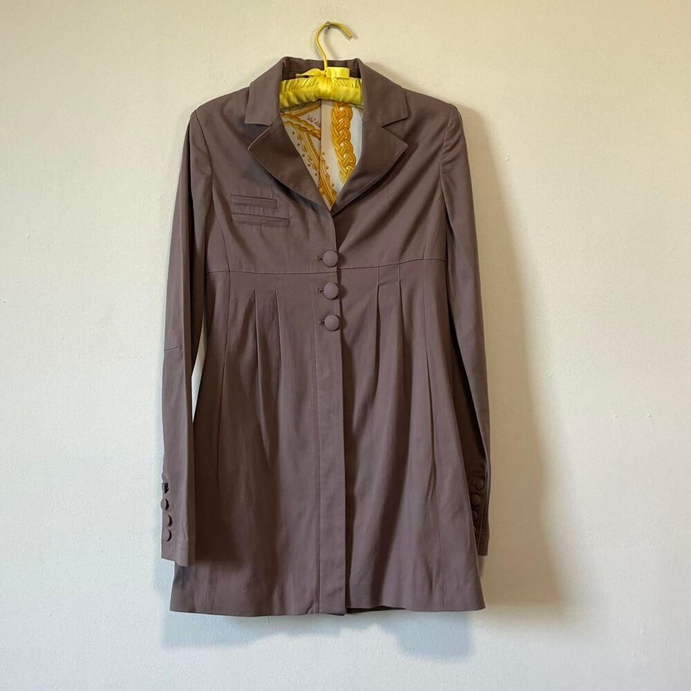 Patrizia Pepe Purple Gray Dress Coat Regency Style Empire Waist Feels Like XS/S